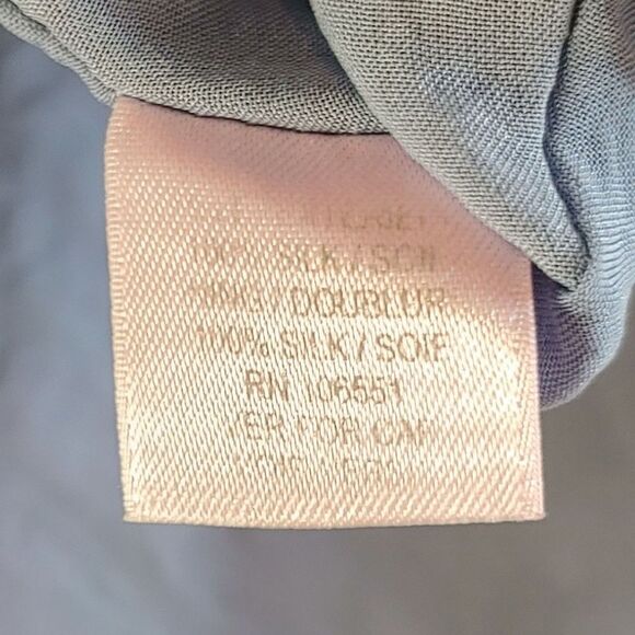 Calypso St. Barth 100% Silk Women's Medium Purple Button Up Peplum Blouse Top - Picture 11 of 12